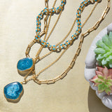 large stone pendant necklace