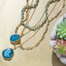 gold plated large stone pendant necklace