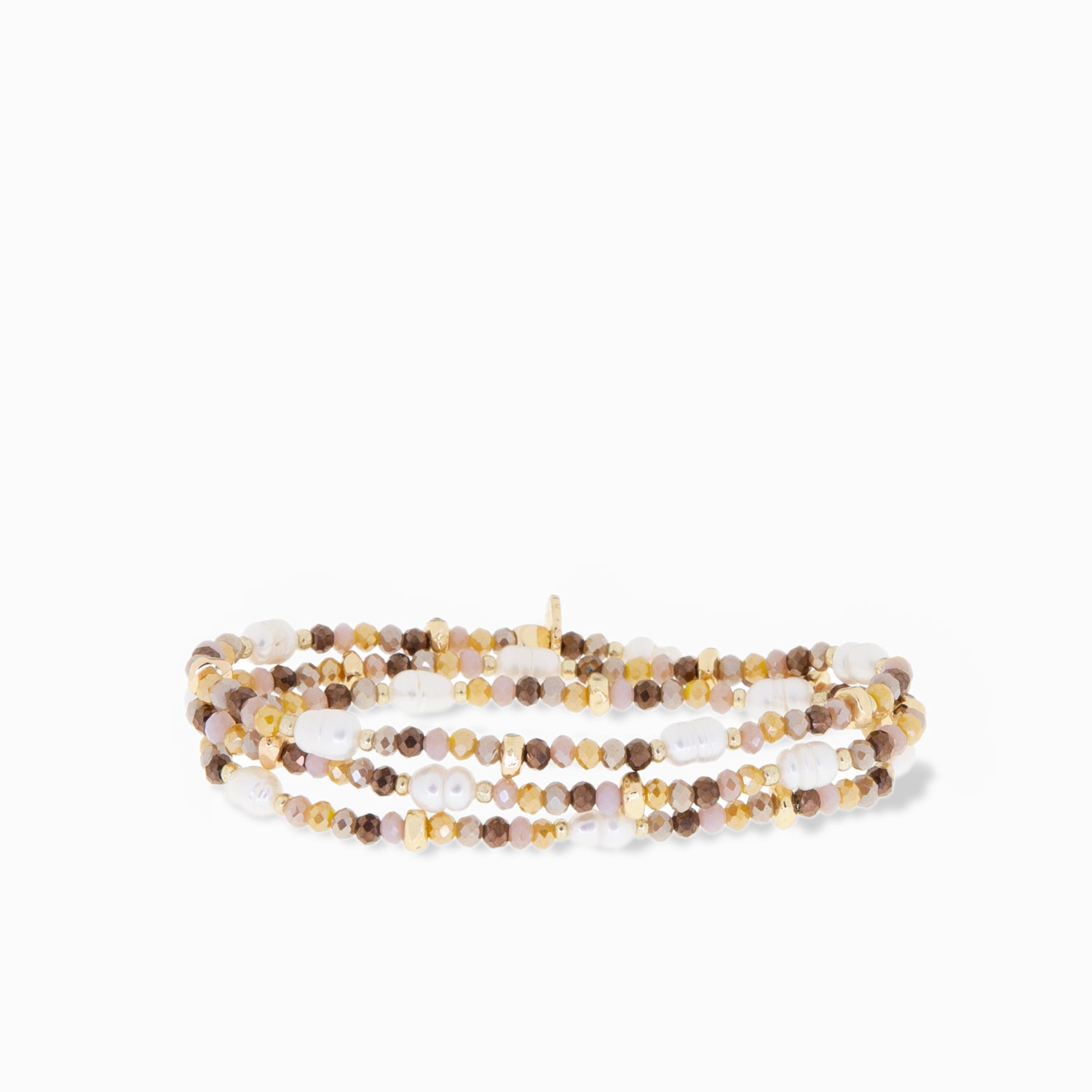 crystal beaded pearl wrap bracelet