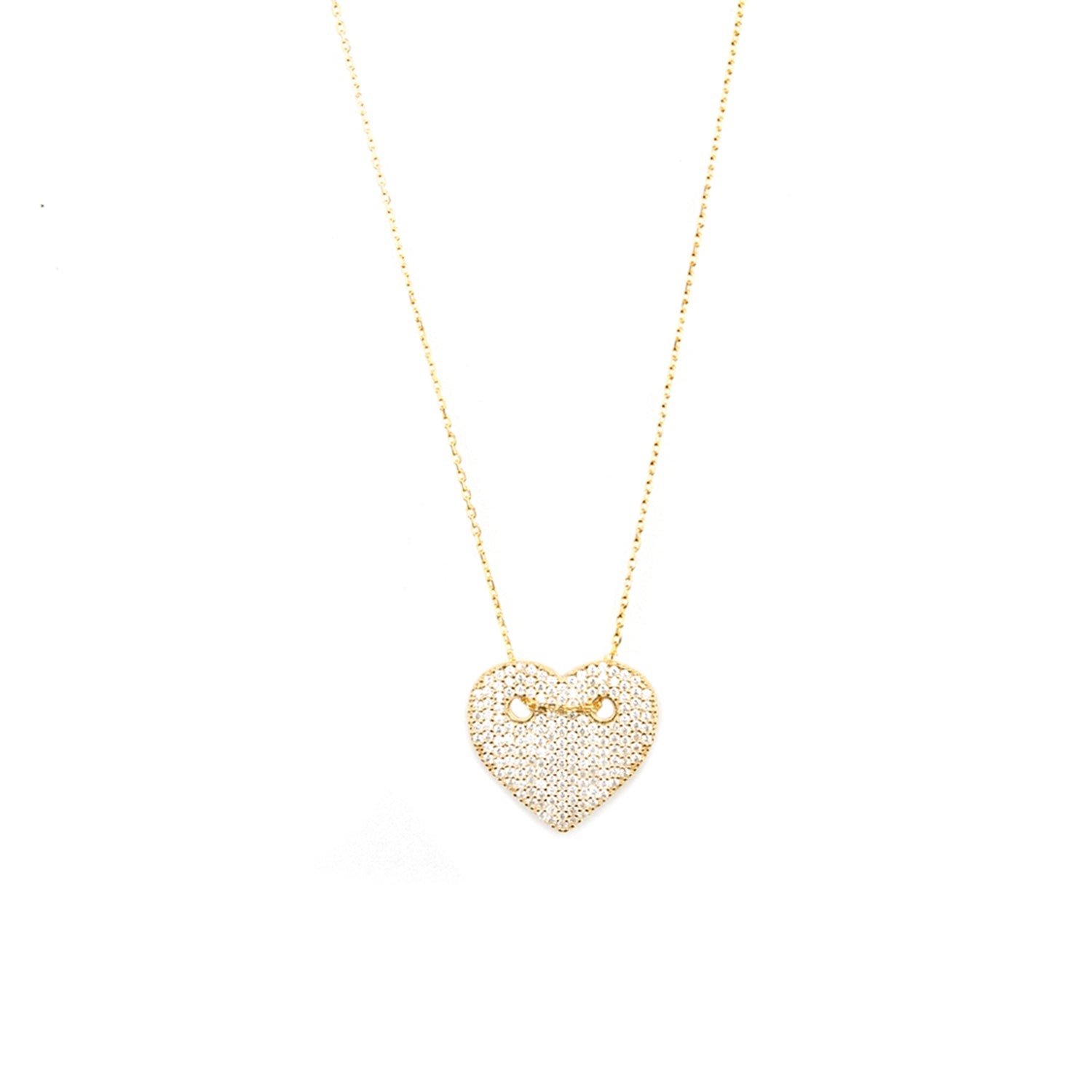 sterling CZ heart necklace