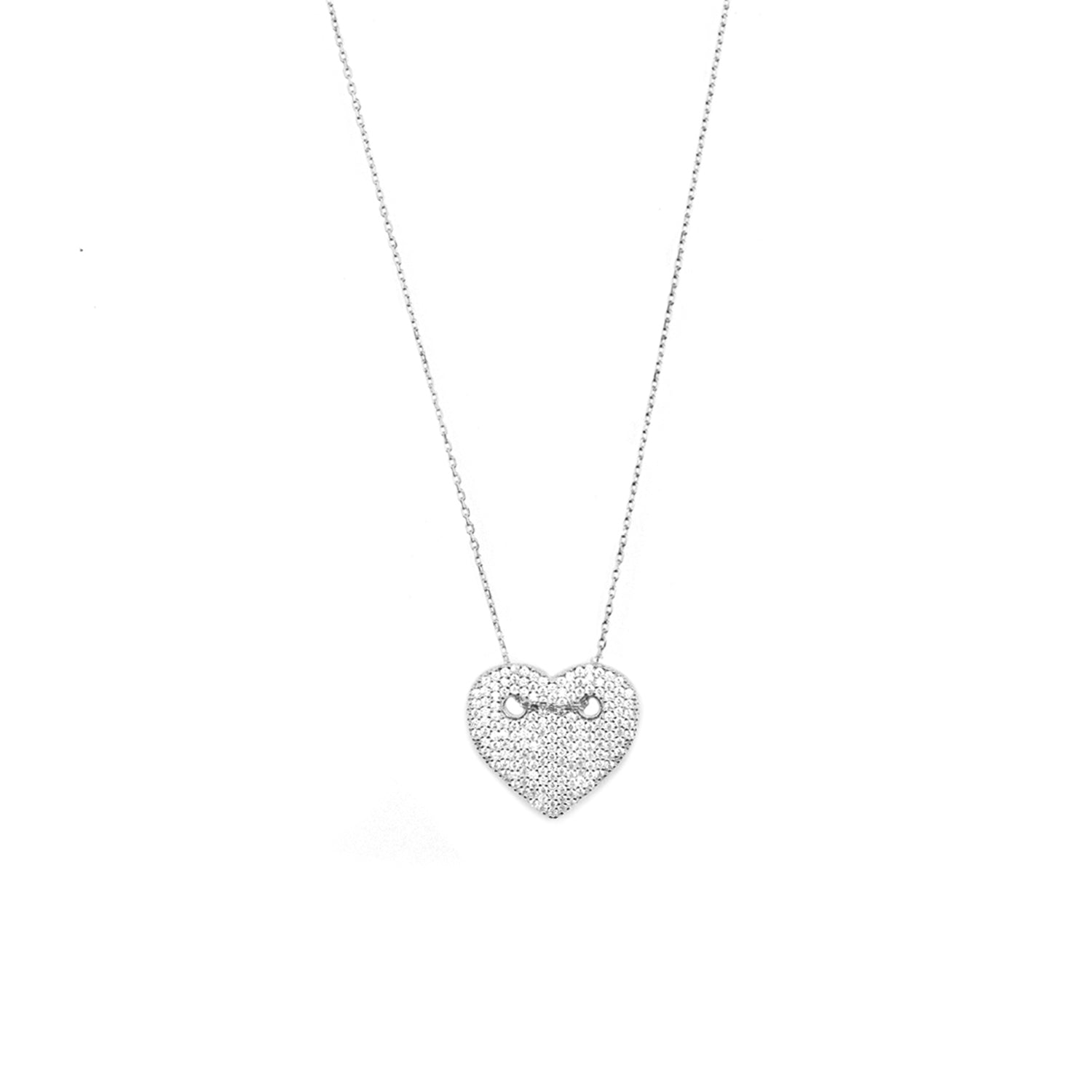 sterling CZ heart necklace