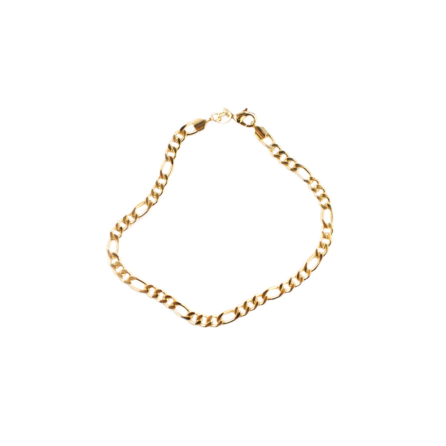 gold plated figaro chain anklet