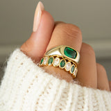 Sterling Oval Baguette Ring