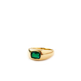 Sterling Signet Ring with Crystal Stone