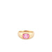 pink gold plated crystal  signet ring