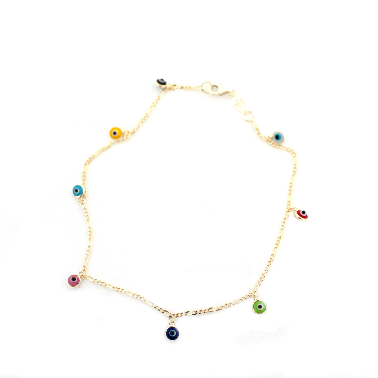 mini evil eye anklet