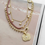 Enamel Box Chain Link Necklace
