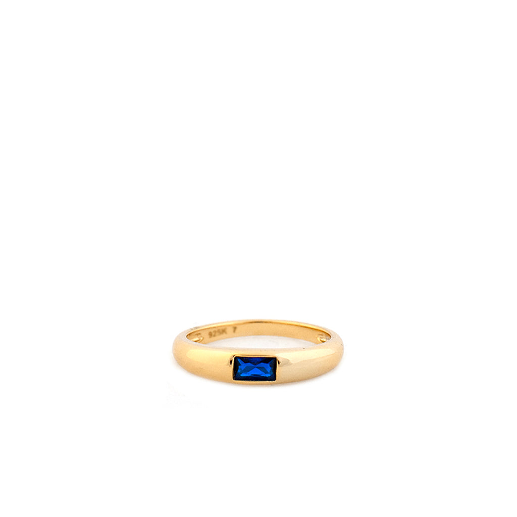 gold plated baguette stone ring