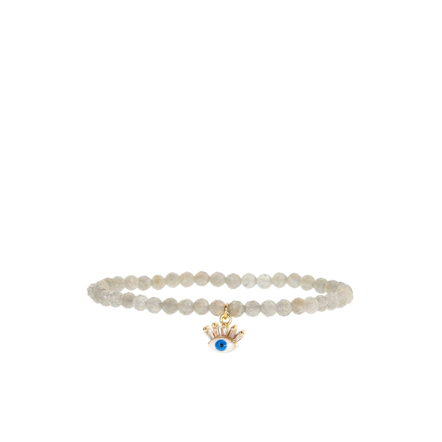 crystal bead evil eye stretch bracelet