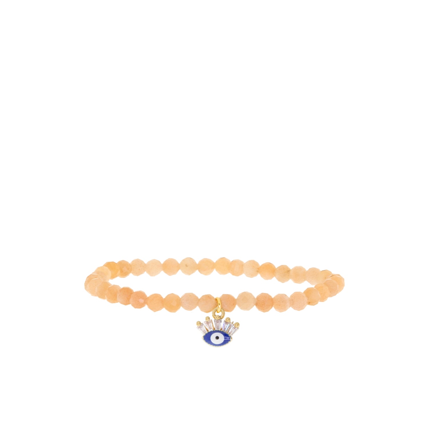 crystal bead evil eye stretch bracelet