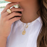 Gold Plated Ribbed Dome Ring