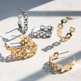 brass square link post hoop