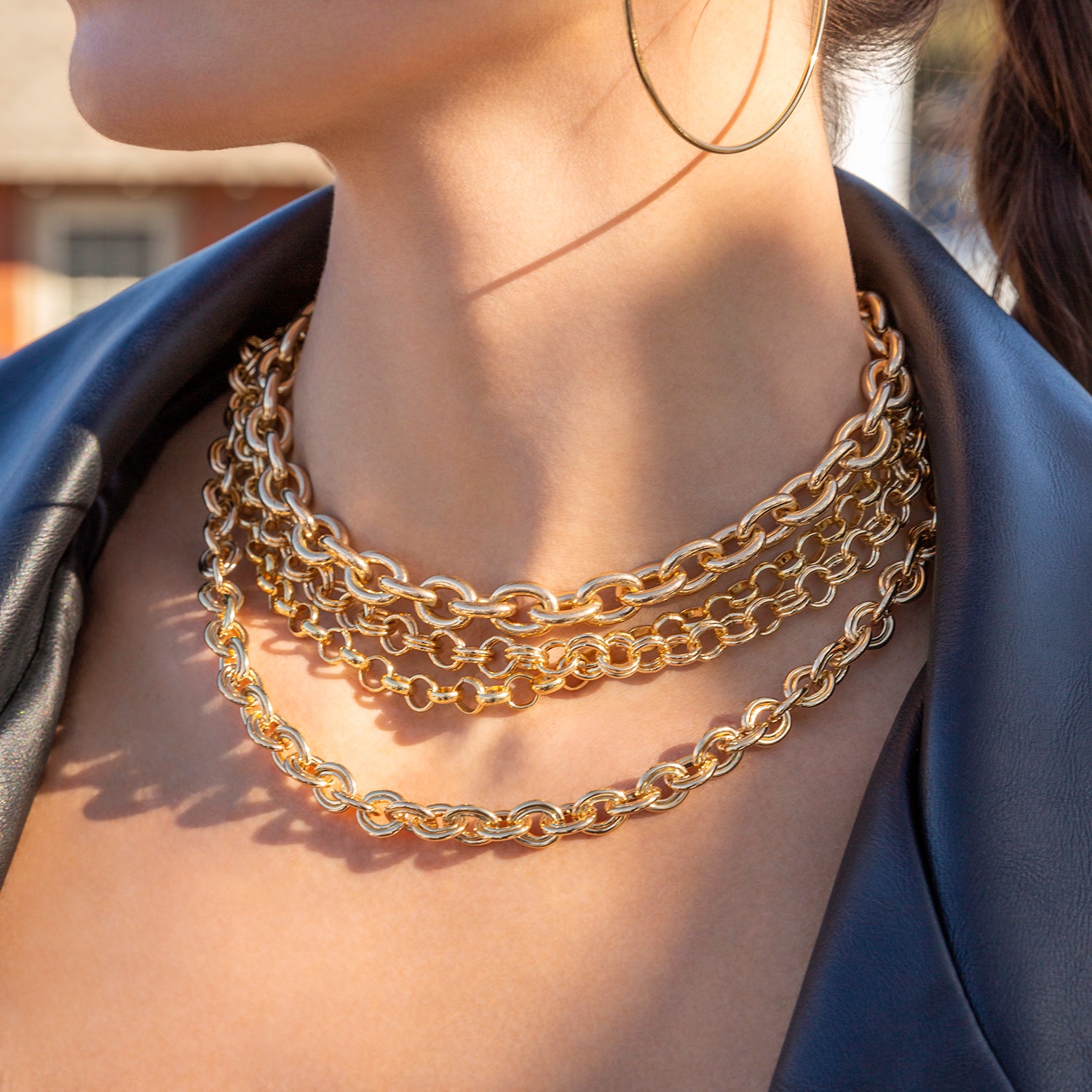 chunky oval link necklace