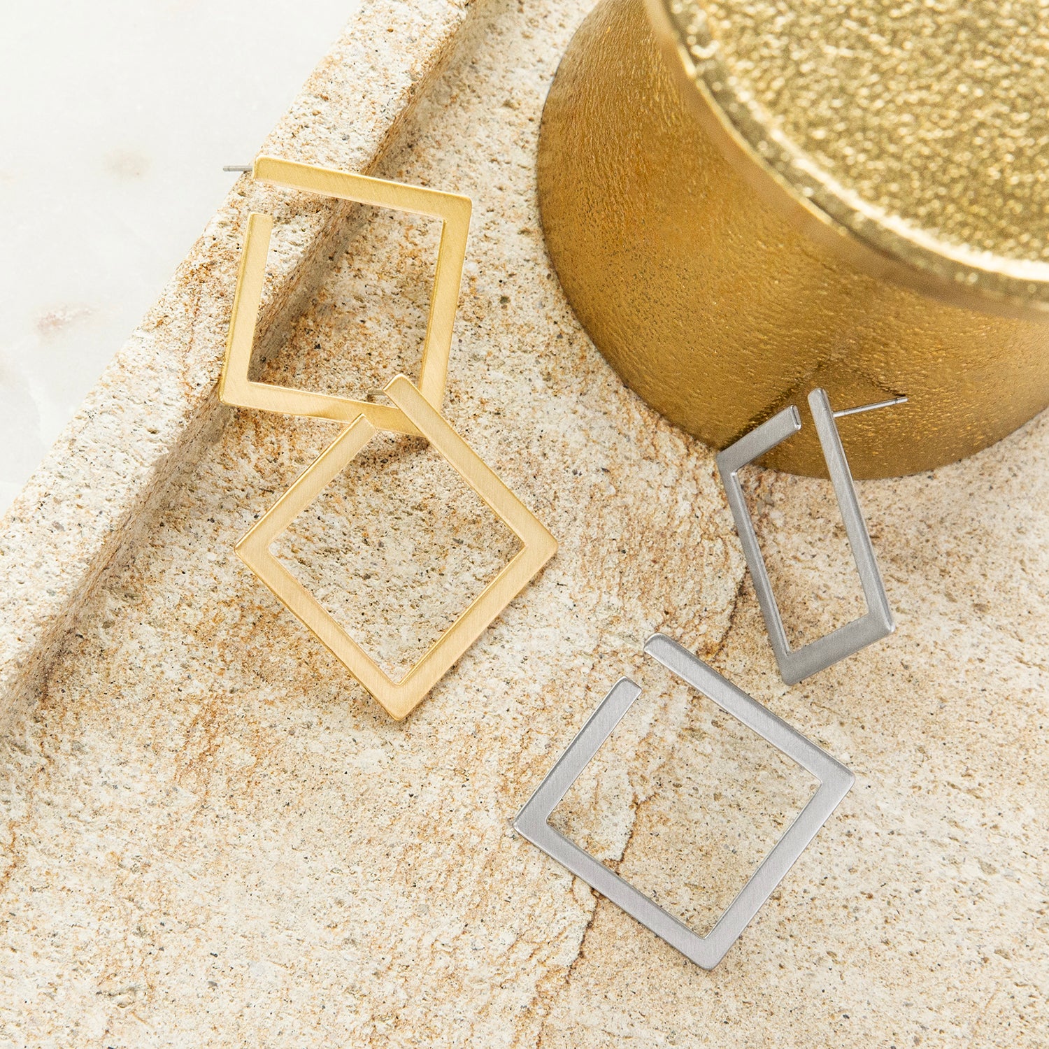 large open square post earring