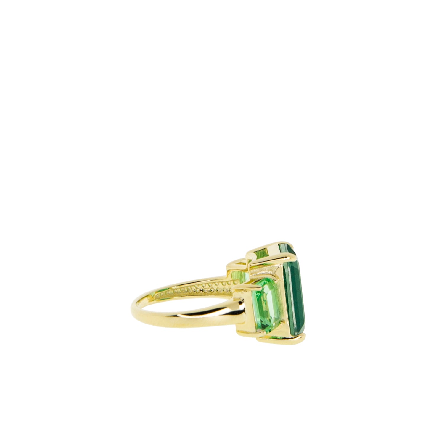 gold plated 3 stone statement ring