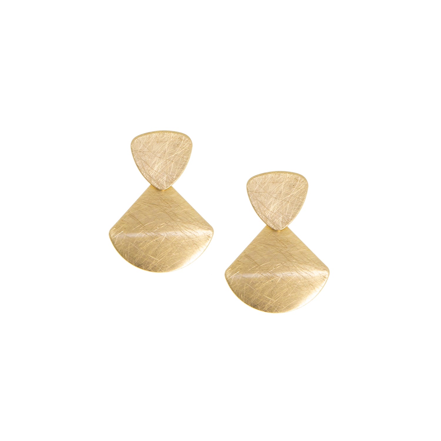 brushed geometric drop earring