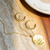Gold Plated Evil Eye Medallion Necklace