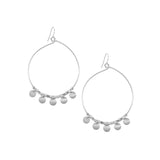 large open hoop earring with disc beads