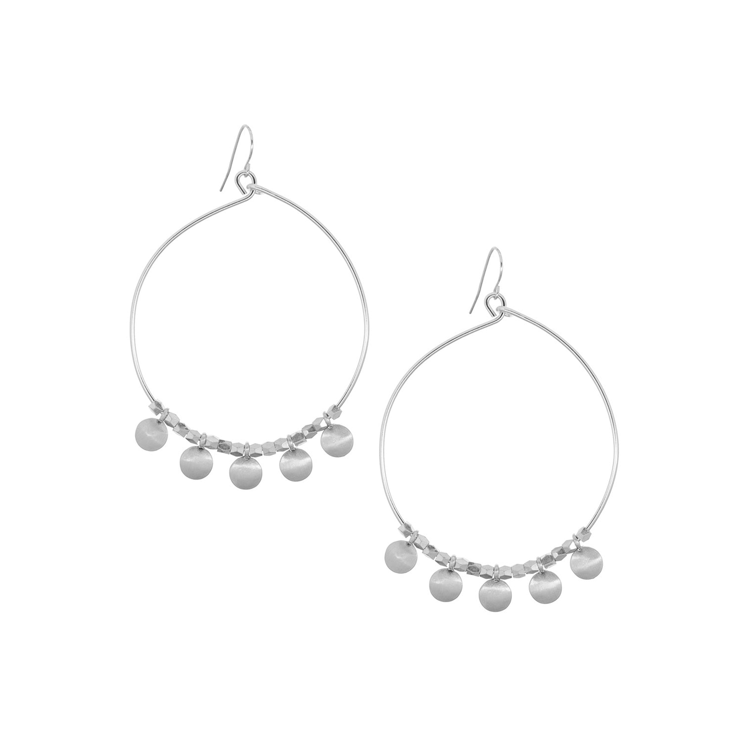 large open hoop earring with disc beads