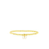 4mm Ball Bracelet with Enamel Butterfly Charm