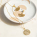 gold plated delicate moon and star pendant necklace