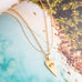 gold plated delicate natural stone beaded necklace