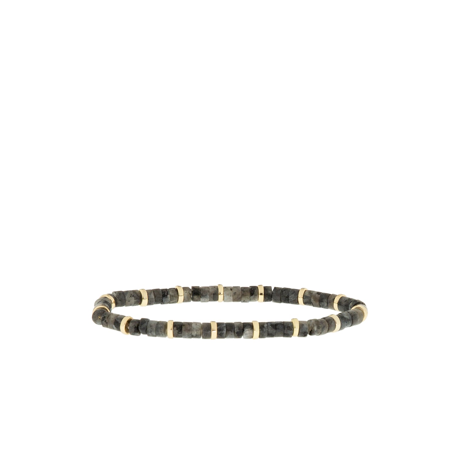 natural stone disc stretch bracelet