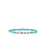 natural stone beaded LOVE stretch bracelet