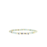 natural stone beaded LOVE stretch bracelet