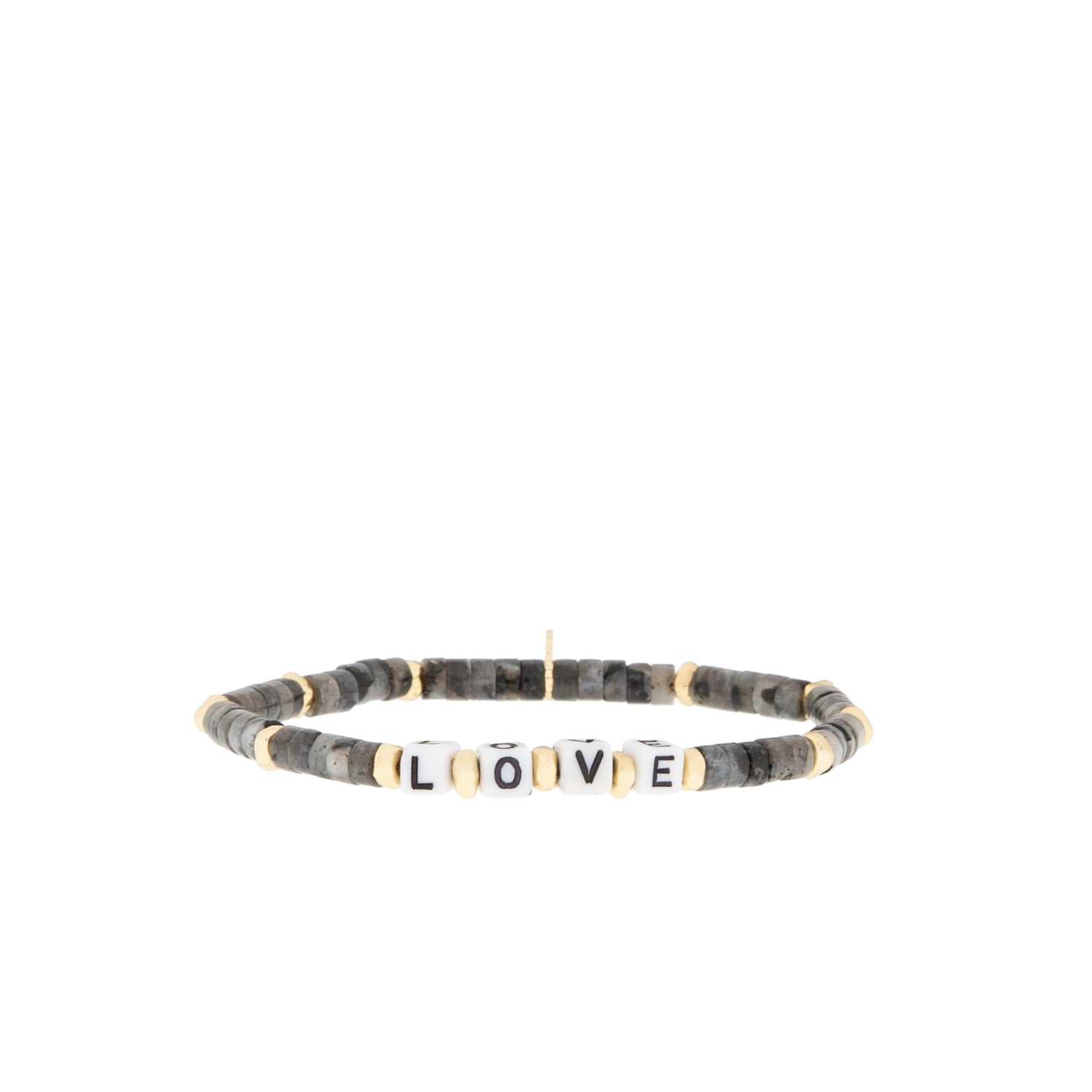 LOVE block natural stone bracelet