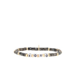 Natural Stone Beaded XOXO Stretch Bracelet