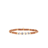 Natural Stone Beaded XOXO Stretch Bracelet