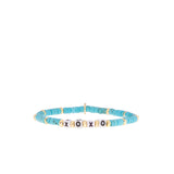 Natural Stone Beaded XOXO Stretch Bracelet