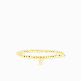 Gold Brass Initial Charm Ball Bracelet
