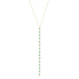 Sterling Oval CZ Y Necklace