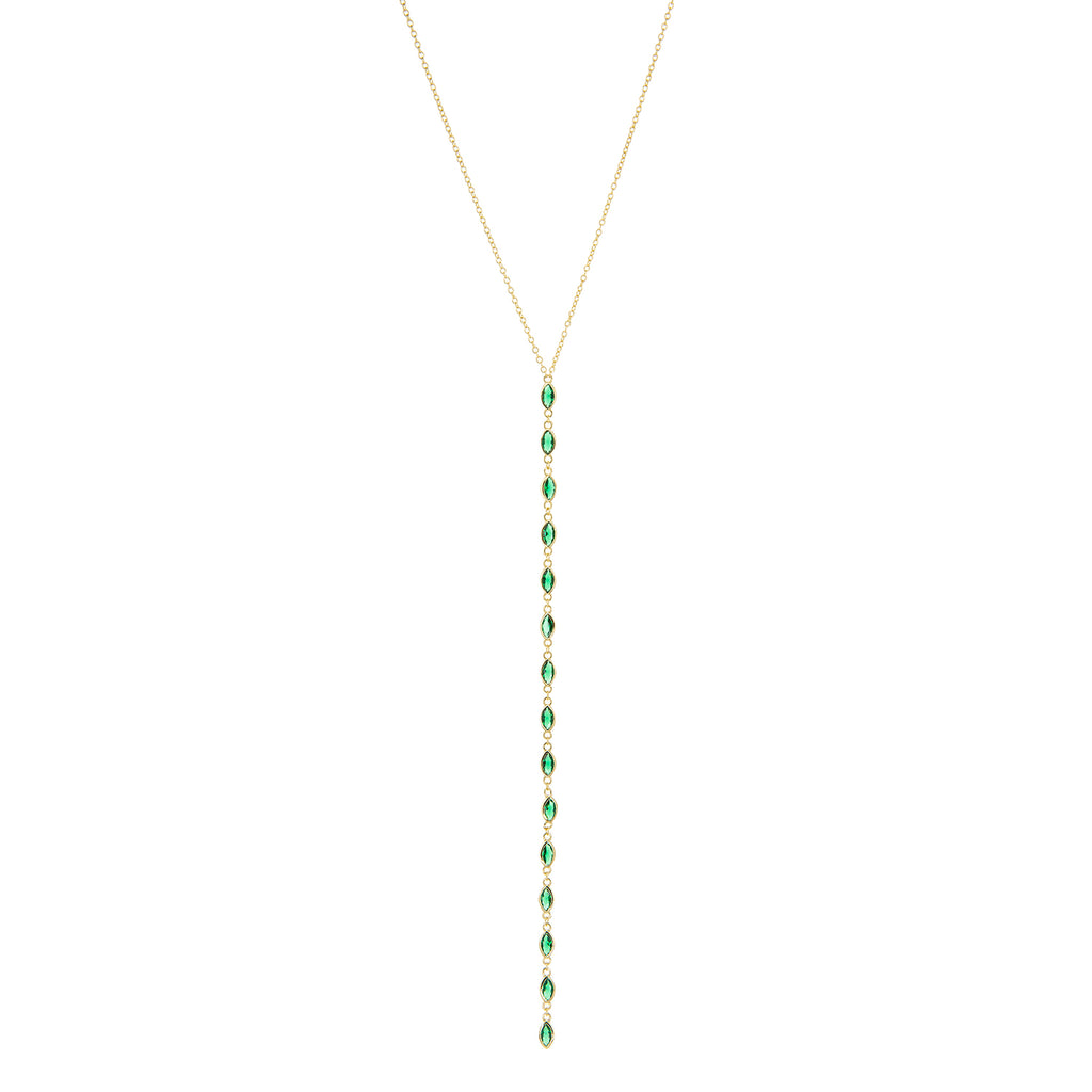 sterling oval CZ Y necklace