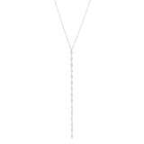 Sterling Oval CZ Y Necklace