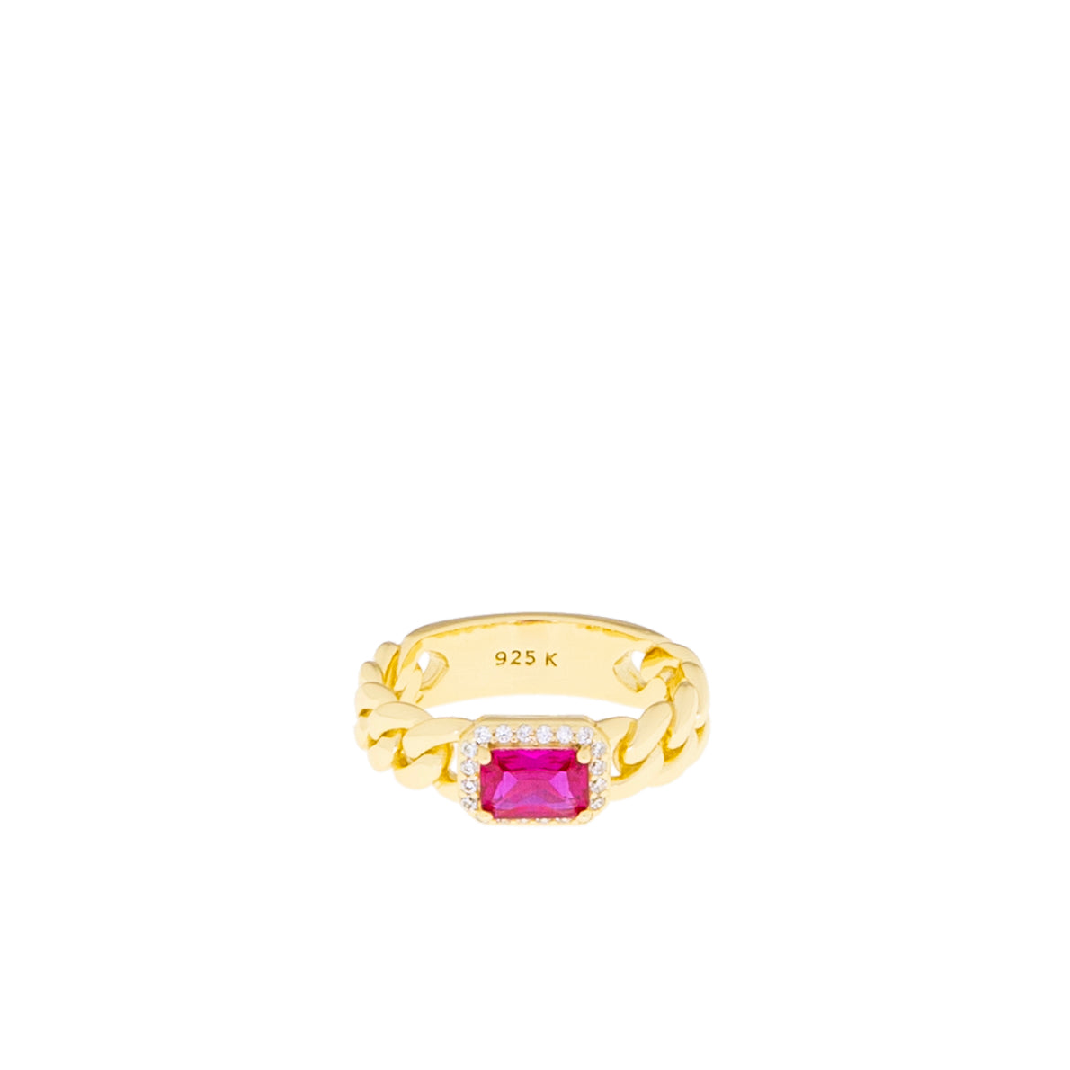 Sterling Silver/ Gold Plated Braided Emerald Cut Stone Ring