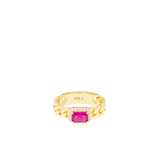 Sterling Silver/ Gold Plated Braided Emerald Cut Stone Ring