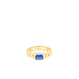 Sterling Silver/ Gold Plated Braided Emerald Cut Stone Ring