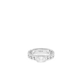 Sterling Silver/ Gold Plated Braided Emerald Cut Stone Ring