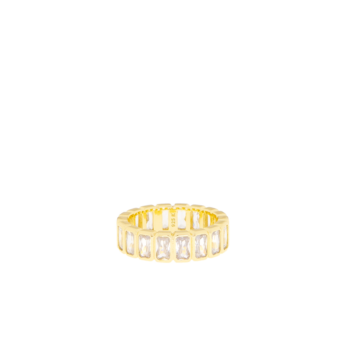 Sterling Silver/Gold Plated Two Tone Baguette Ring