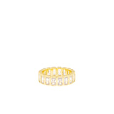 Sterling Silver/Gold Plated Two Tone Baguette Ring