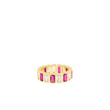 Sterling Silver/Gold Plated Two Tone Baguette Ring