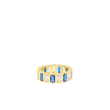Sterling Silver/Gold Plated Two Tone Baguette Ring