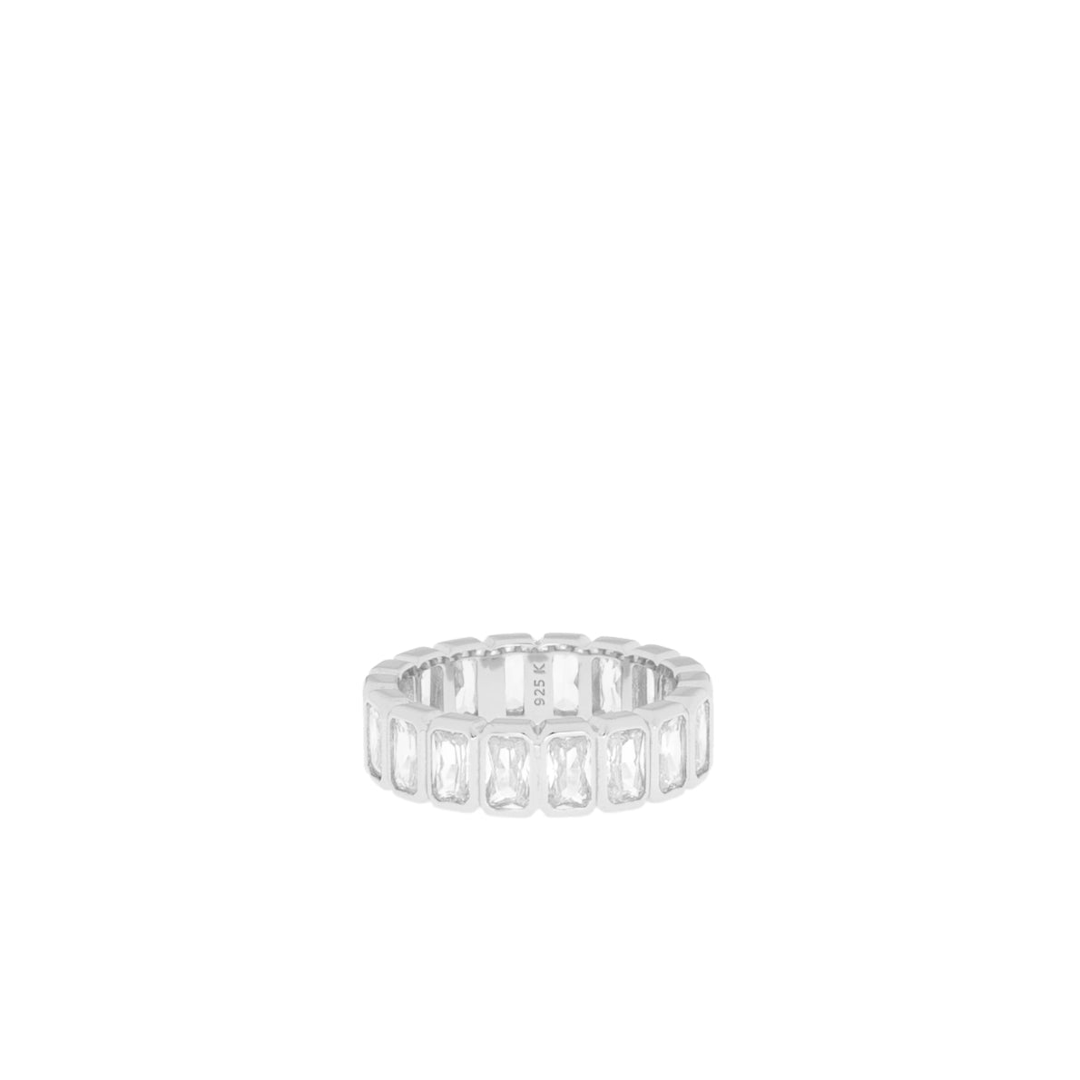 Sterling Silver/Gold Plated Two Tone Baguette Ring