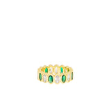 Sterling Oval Baguette Ring