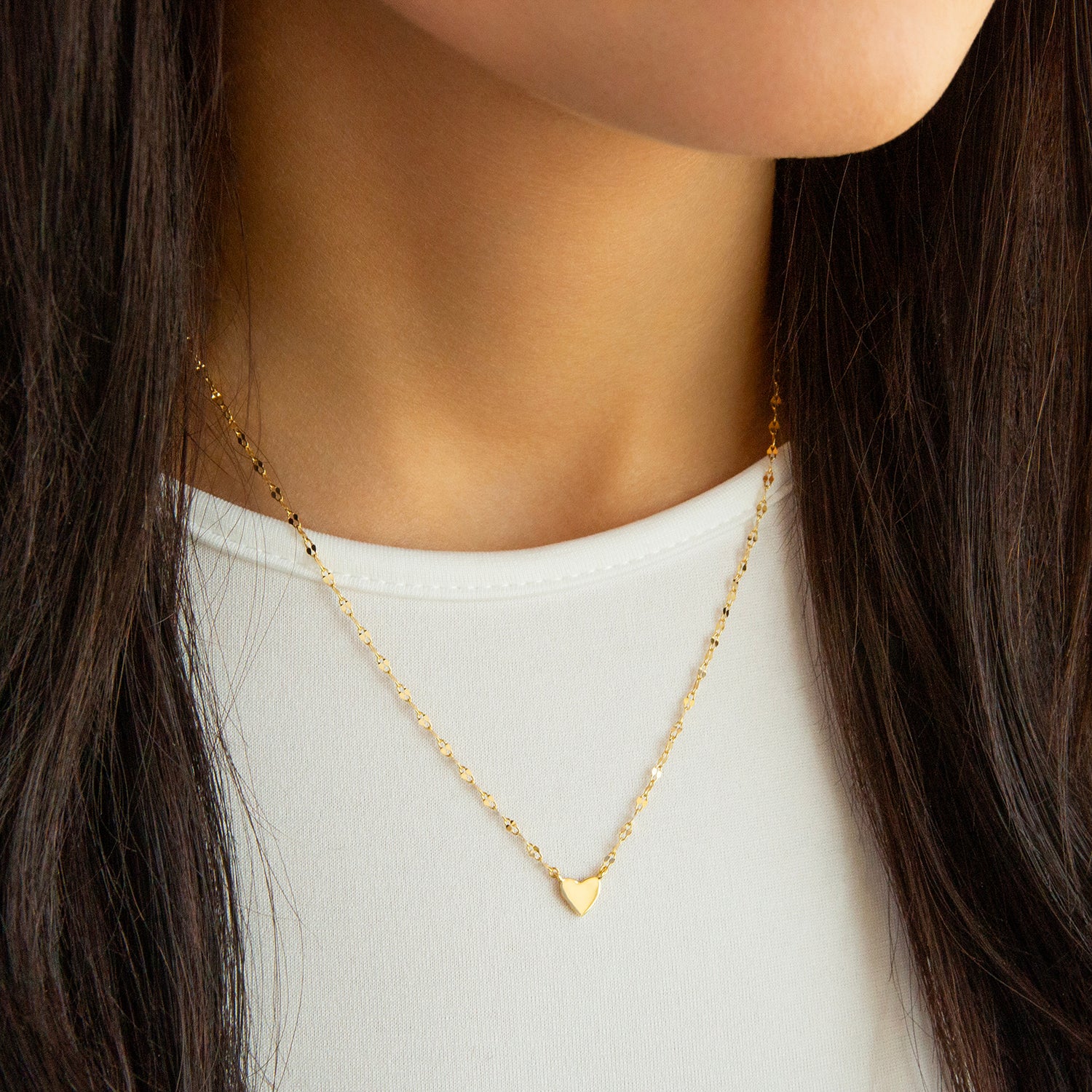 sterling silver/ gold plated baby heart necklace – Marlyn Schiff, LLC