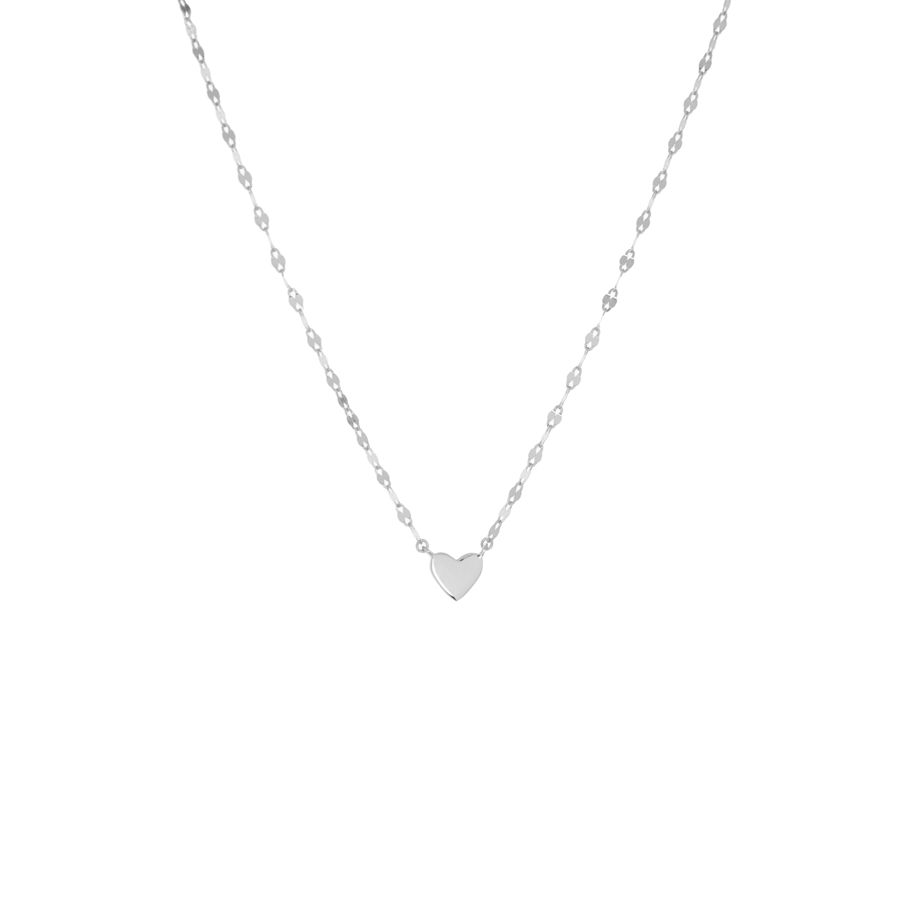 sterling dainty heart pendant on sequin chain