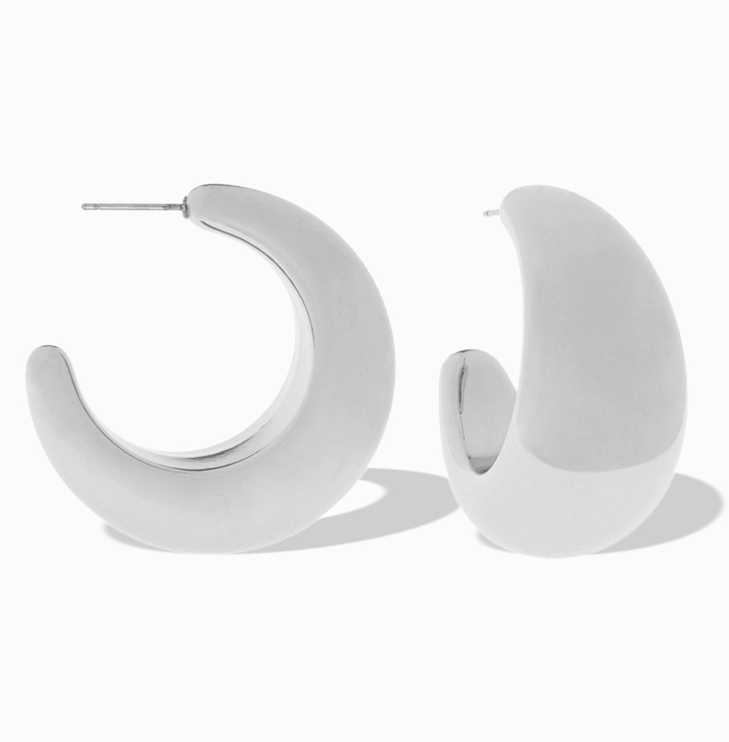 Large Hollow Crescent Hoop – Marlyn Schiff